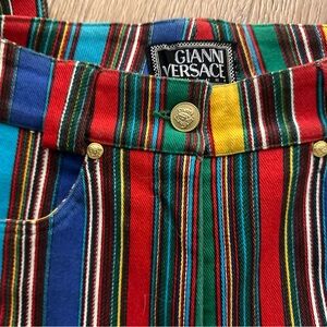 Rare Gianni Versace Multicolor Striped Pants